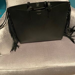 Saint Laurent black leather tote